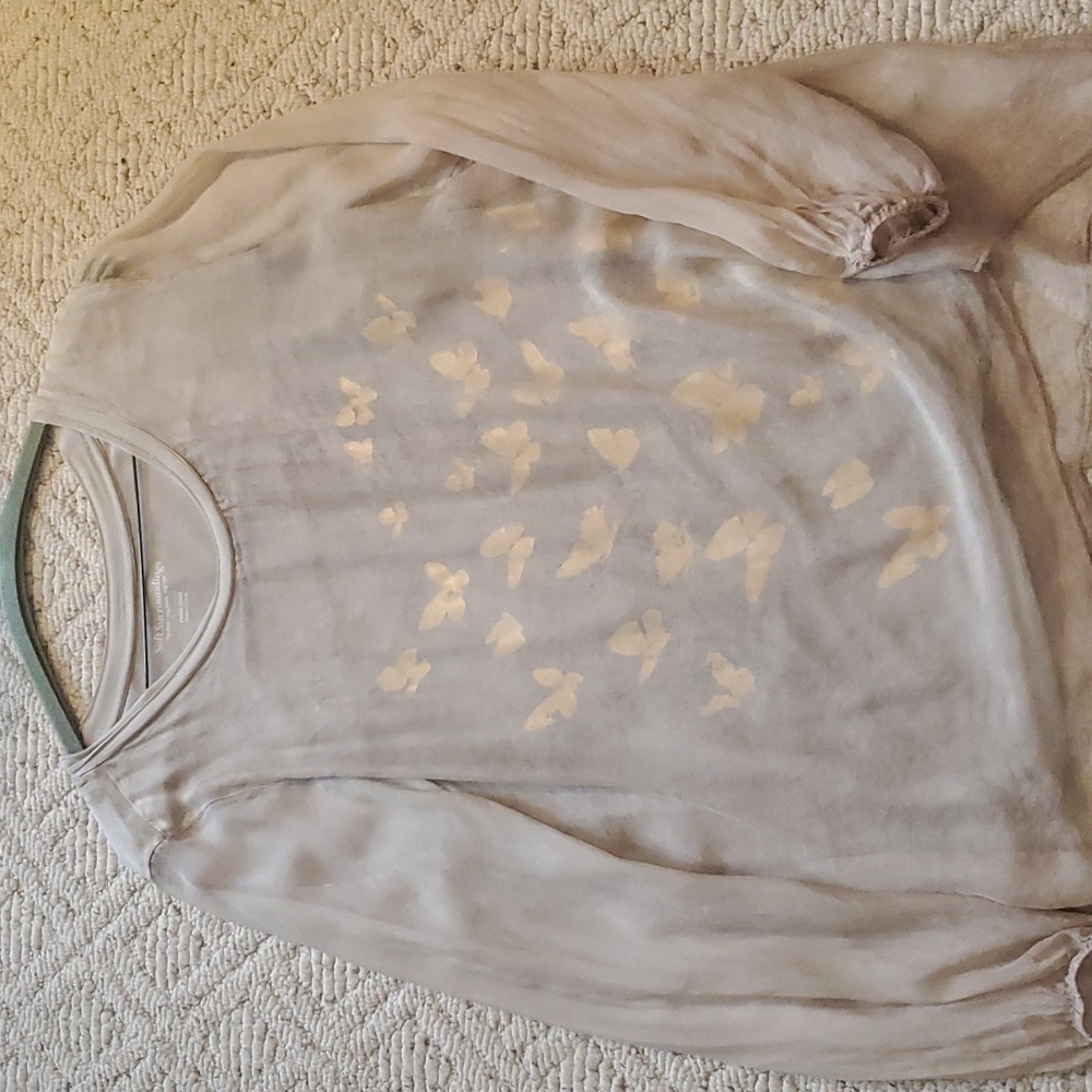 soft surroundings butterfly gold long sleeve super soft